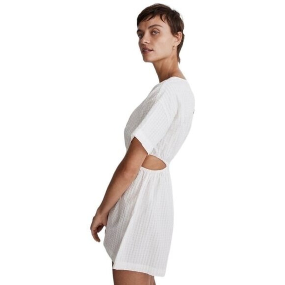 Madewell Textured Seersucker Side Cutout Romper White M NWT - Picture 4 of 8